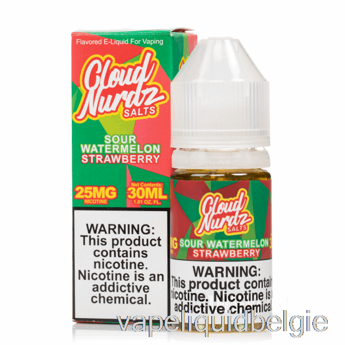 Vape België Zure Watermeloen Aardbei - Wolk Nurdz Zouten - 30ml 25mg